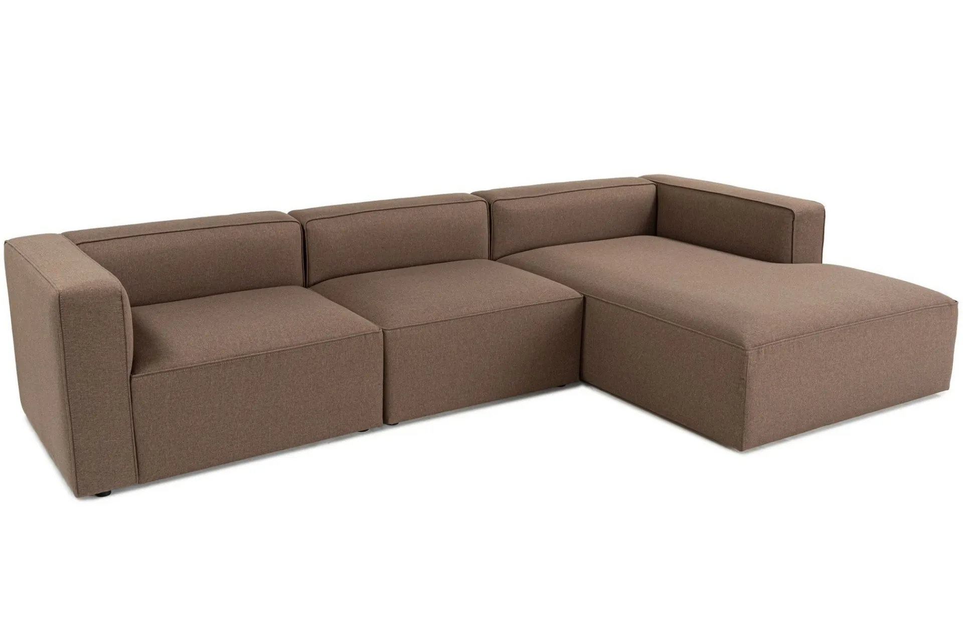 Sofa Med Sjeselong-Abbas 4-seters Sofa med Divan Brun