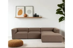Sofa Med Sjeselong-Abbas 4-seters Sofa med Divan Brun