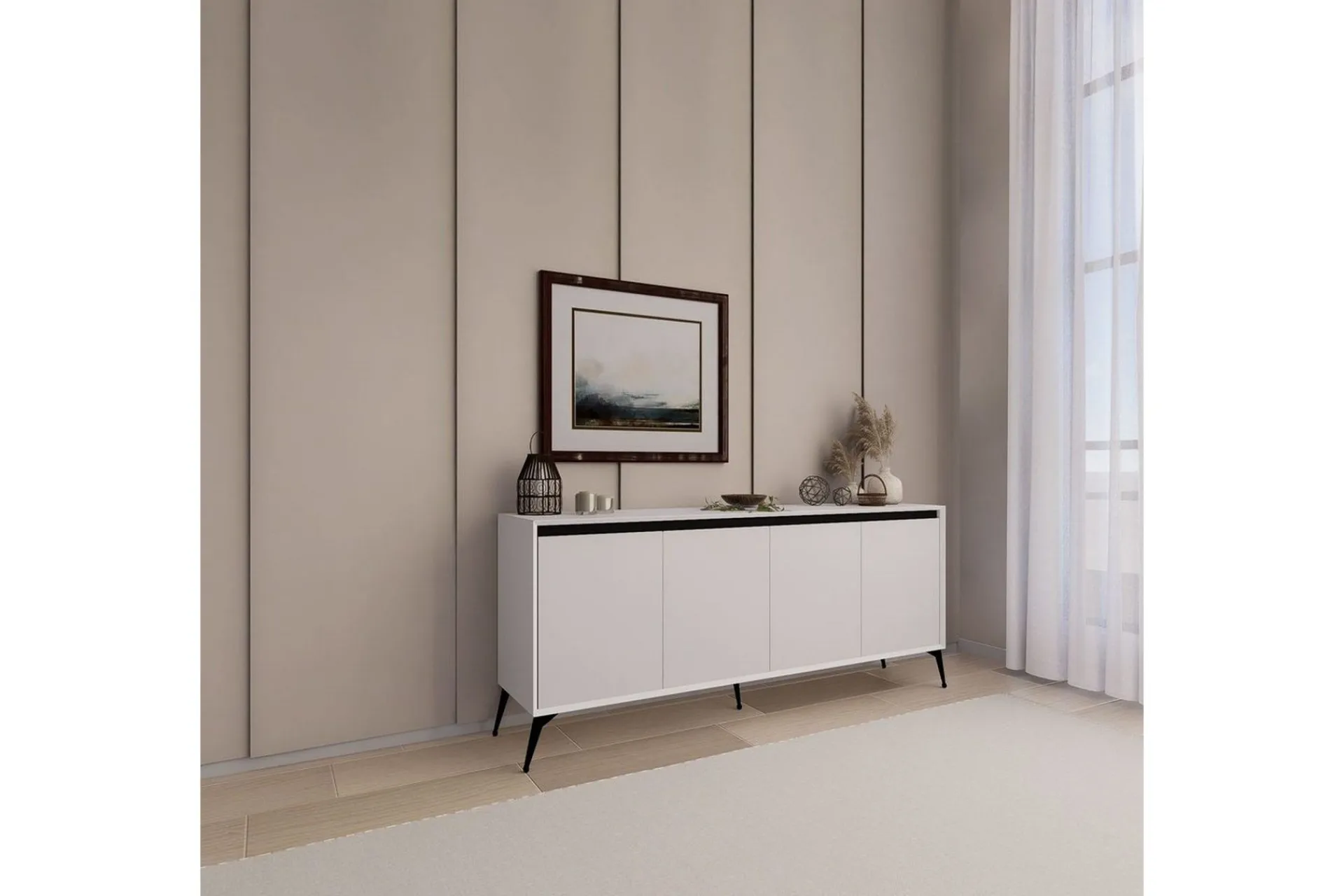 Gangbord|Avlastningsbord-Adilen Konsollbord 180 cm Hvit