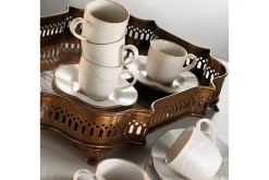 Annet Til Servering & Borddekking|Porselen-Adine Kaffeservise 12 Deler Porselen Beige,Gull