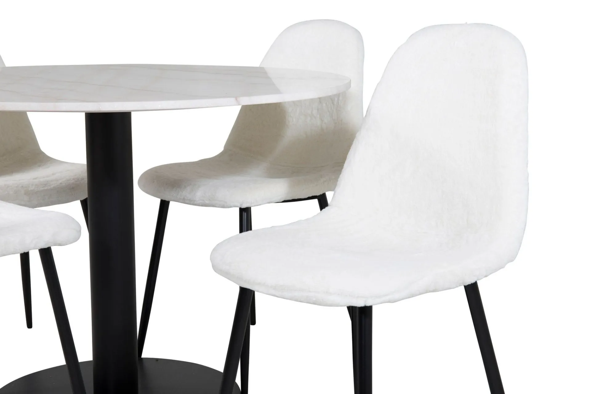 Venture Home Spisegrupper-Admira Spisegruppe 106 cm Rund inkl. 4 Ypas Stoler Hvit/Svart
