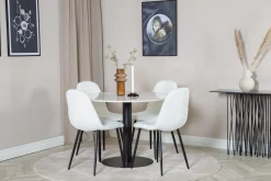Venture Home Spisegrupper-Admira Spisegruppe 106 cm Rund inkl. 4 Ypas Stoler Hvit/Svart