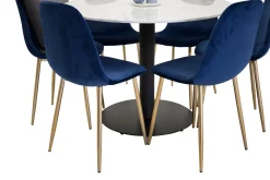 Venture Home Admira Spisegruppe 106 cm Rund med 6 Valeri Stoler