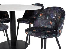 Venture Home Spisegrupper-Admira Spisegruppe 106 cm Rundt Marmor inkl. 4 Sedavi Stoler Hvit/Svart