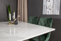 Venture Home Spisegrupper-Admira Spisegruppe med 4 Valerie Lyx Fløyelsstoler Hvit