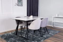 Venture Home Admira Spisegruppe med 4 Valera Lyx Fløyelsstoler