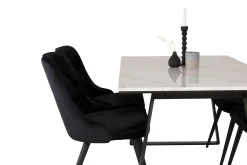 Venture Home Admira Spisegruppe med 4 Valera Lyx Fløyelstol
