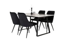 Venture Home Admira Spisegruppe med 4 Valera Lyx Fløyelstol
