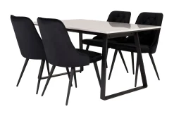 Venture Home Admira Spisegruppe med 4 Valera Lyx Fløyelstol