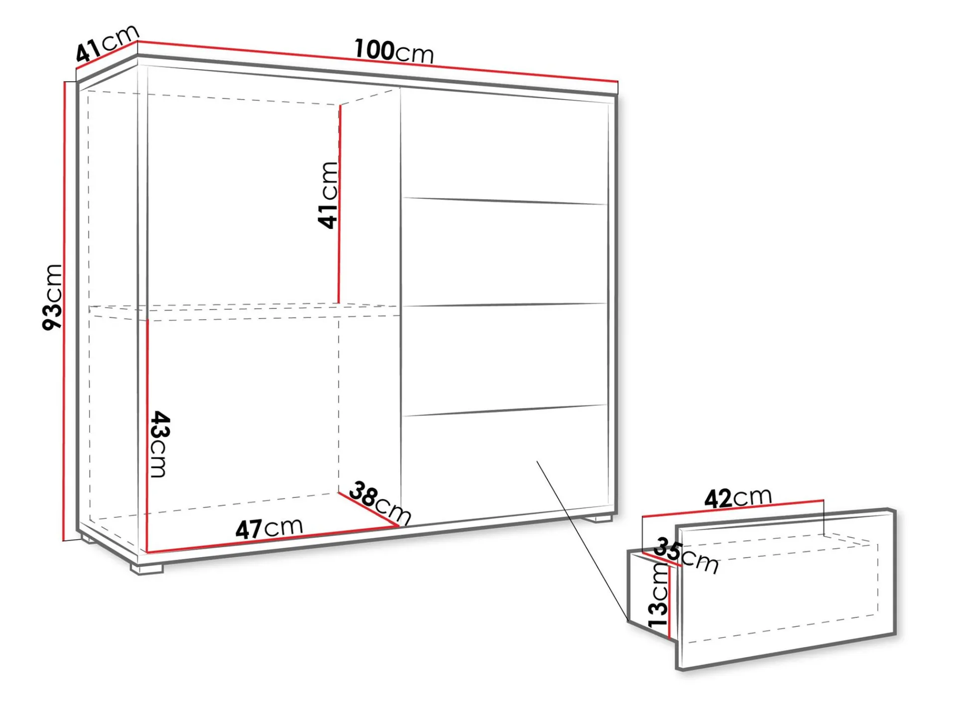 Kommode|Entrekommode-Agawal Kommode 100 cm Brun