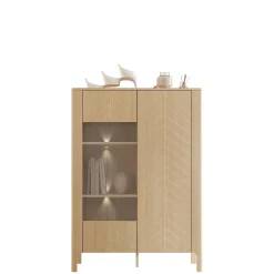Vitrineskap|Skap-Aggarwal Vitrineskap 103 cm med Belysning brown