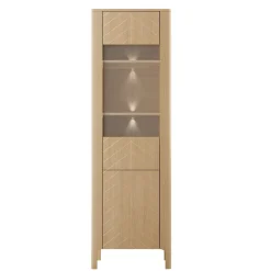 Vitrineskap|Skap-Aggarwal Vitrineskap 60 cm med Belysning brown