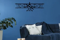 Skilt-Airplanemetal Decor Veggdekor Svart
