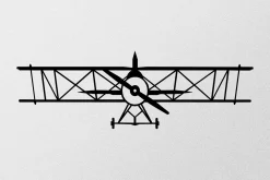 Skilt-Airplanemetal Decor Veggdekor Svart