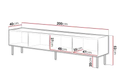 Tv-Benk & Mediabenk-Akie TV-benk 200 cm Beige