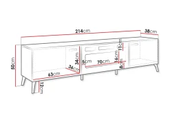 Tv-Skap|Tv-Benk & Mediabenk-Akihiko TV-benk 214 cm Hvit