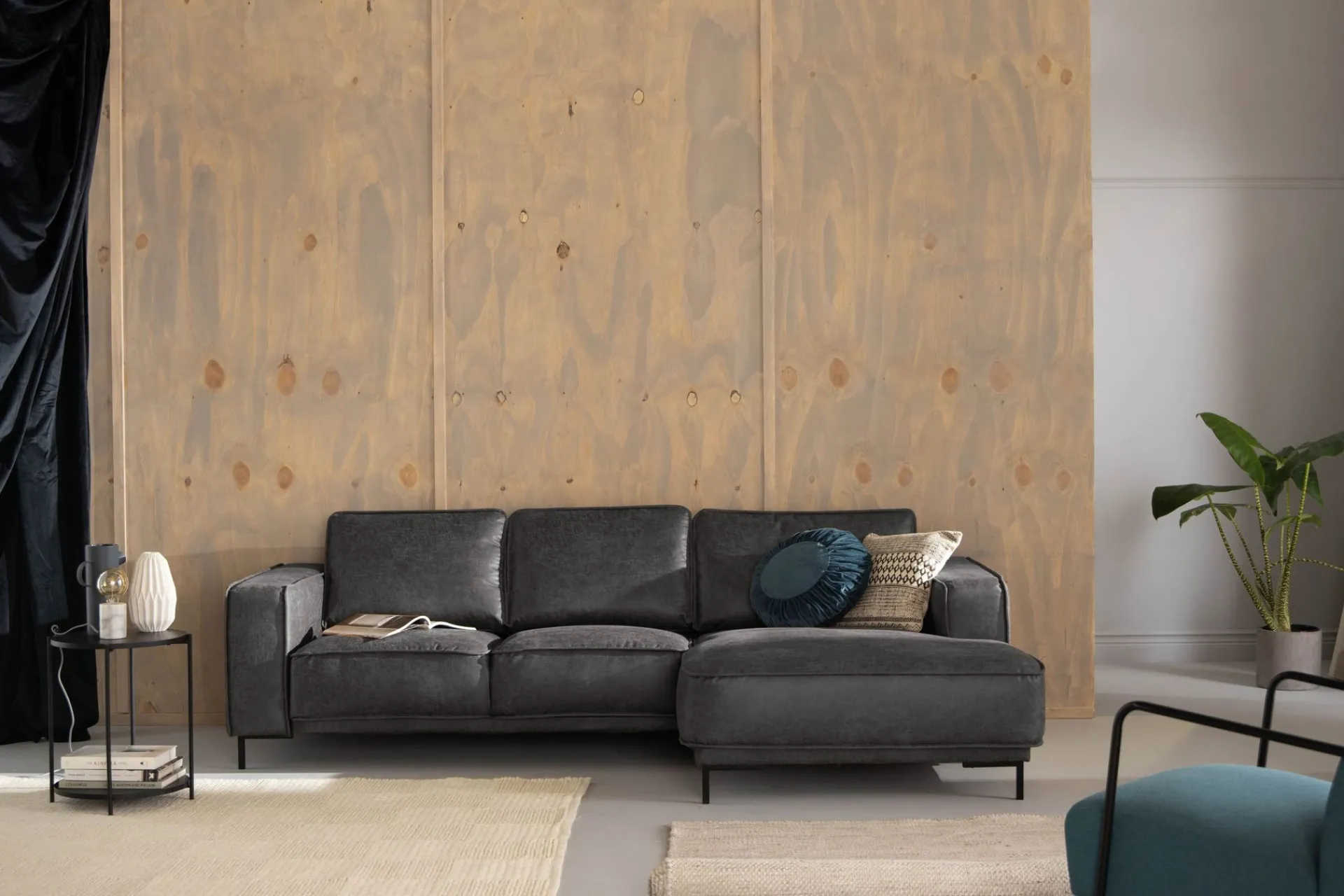 Manor House Akron 2-seter Sofa med Divan Høyre Bonded Lær