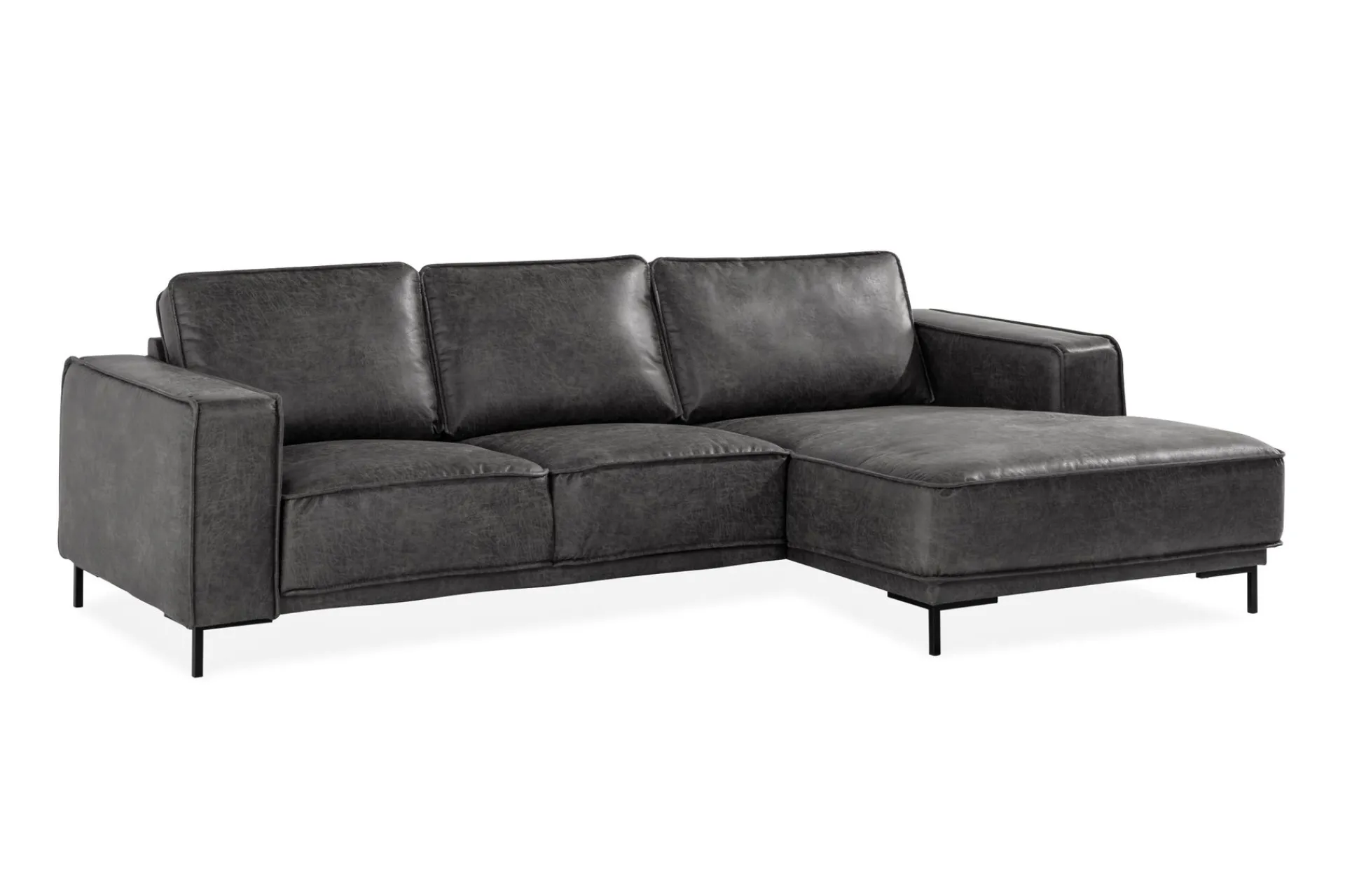 Manor House Akron 2-seter Sofa med Divan Høyre Bonded Lær