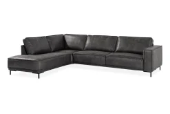 Manor House Akron 2,5-seter Sofa med Sjeselong Venstre Bonded Lær