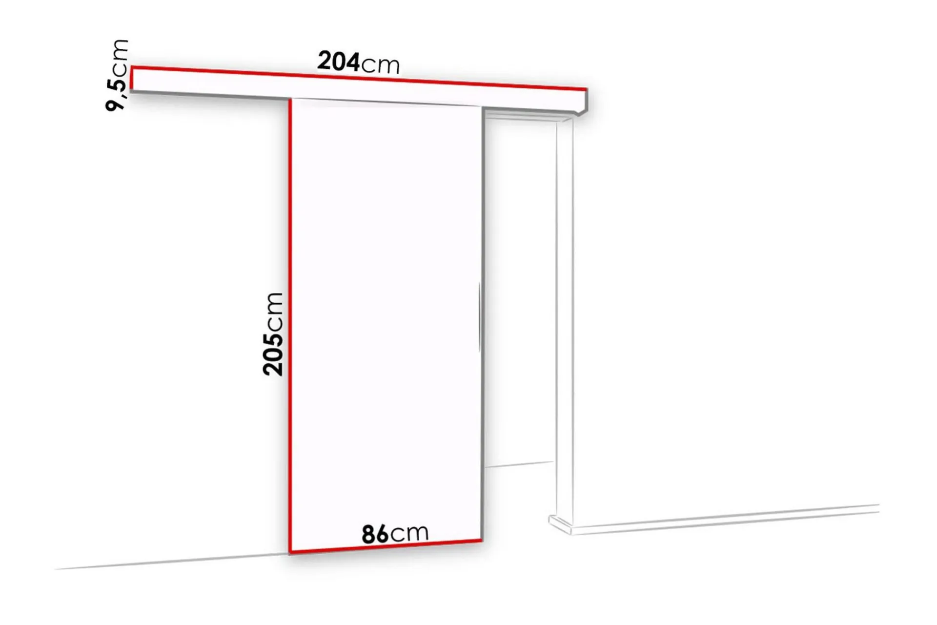 Dører & Porter-Alata Dør 204x86x205 cm Hvit