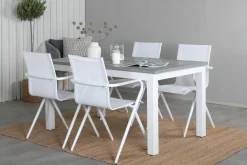 Venture Home Spisegrupper Hage-Albany Forlengbar Spisegruppe 152cm + 4 Alina Stoler Grå/Hvit
