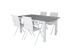 Venture Home Spisegrupper Hage-Albany Forlengbar Spisegruppe 152cm + 4 Alina Stoler Grå/Hvit