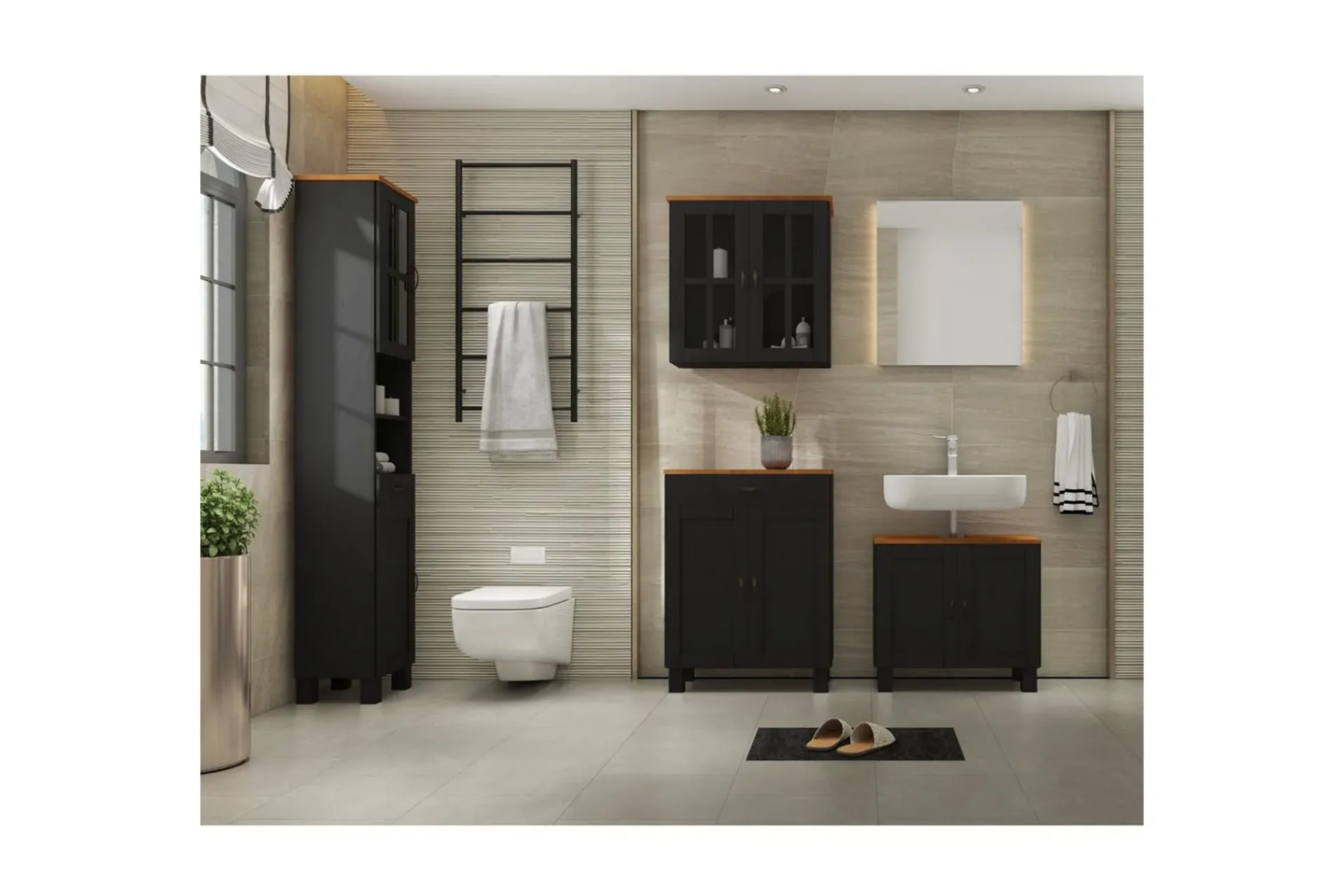 Loft24 Alby Høyskap til Bad 180x33x30 cm