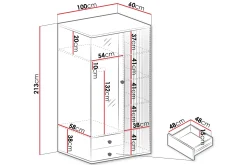 Garderober & Garderobesystem-Aldbrough Garderobeskap med Speil 100x213 cm Brun,Svart