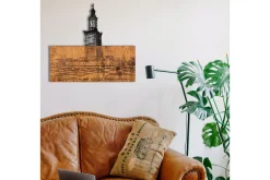 Skilt-Alexandria Lighthouse Veggdekor Svart/Valnøtt