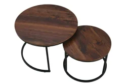 Basic Home Avlastningsbord|Sofabord-Alex settbord 76 cm rundt Valnøtt