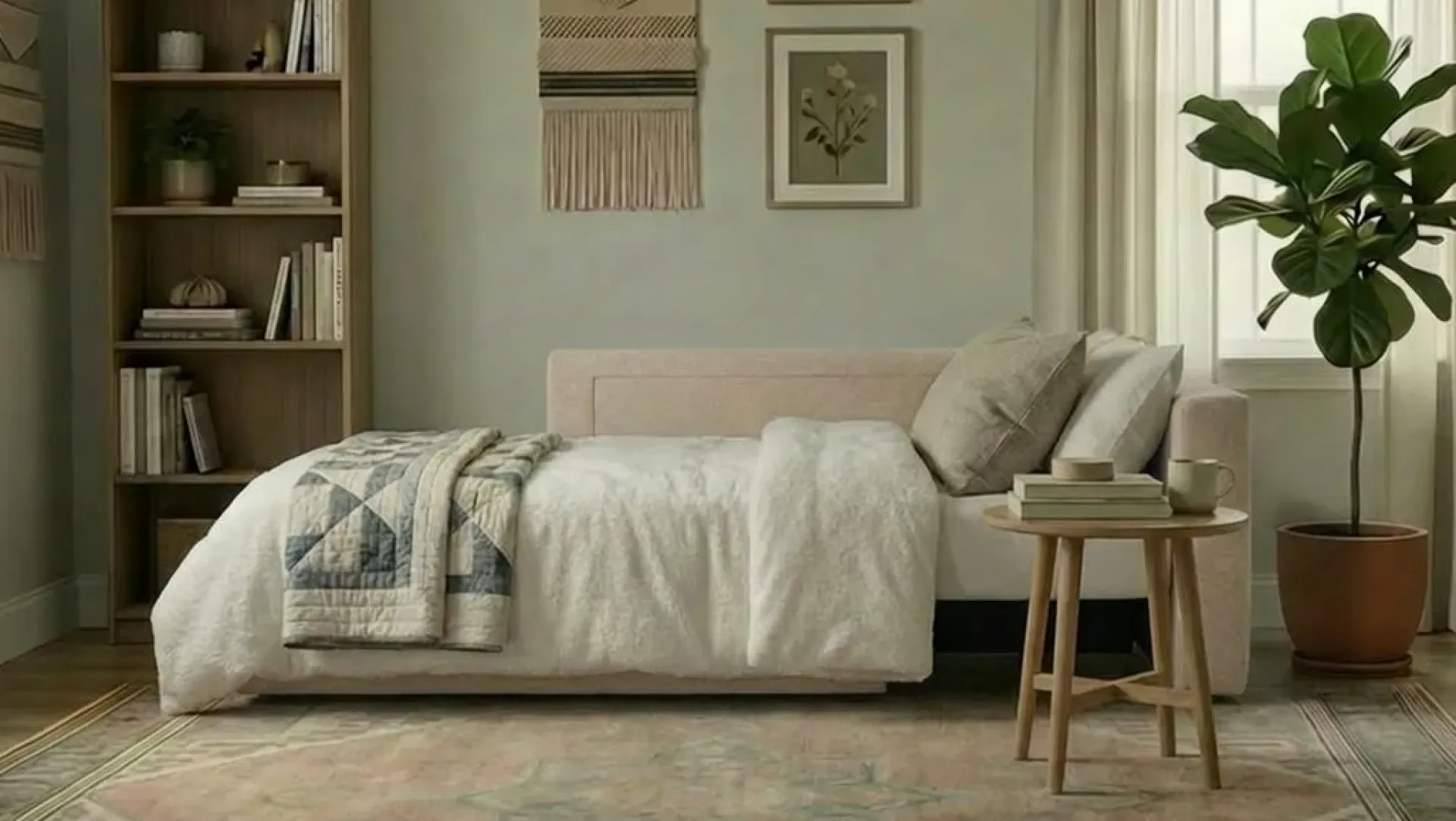 Basic Home Alnaryd 2-3seters Sovesofa med Nedfellbar Armlene