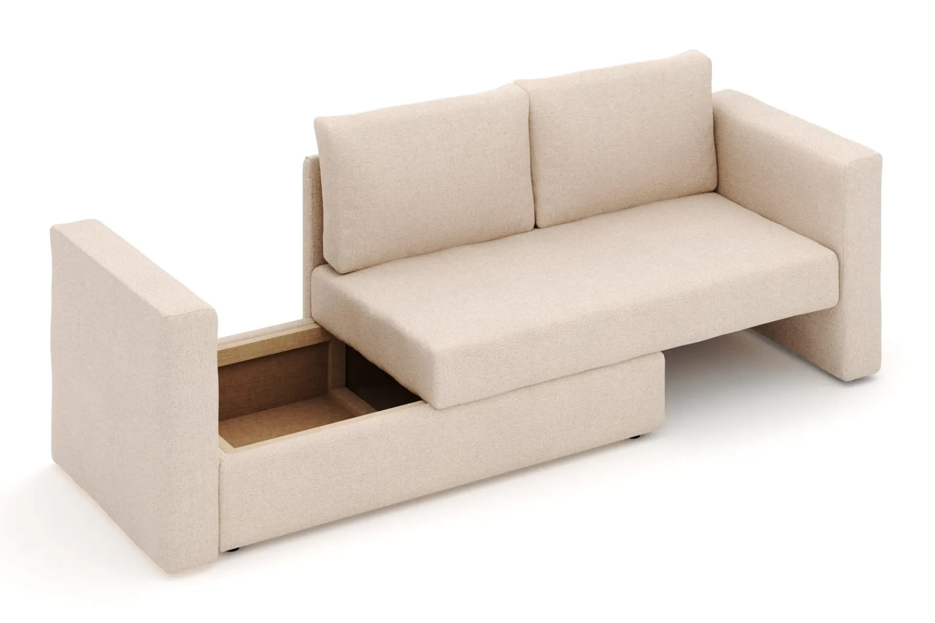Basic Home Alnaryd 2-3seters Sovesofa med Nedfellbar Armlene