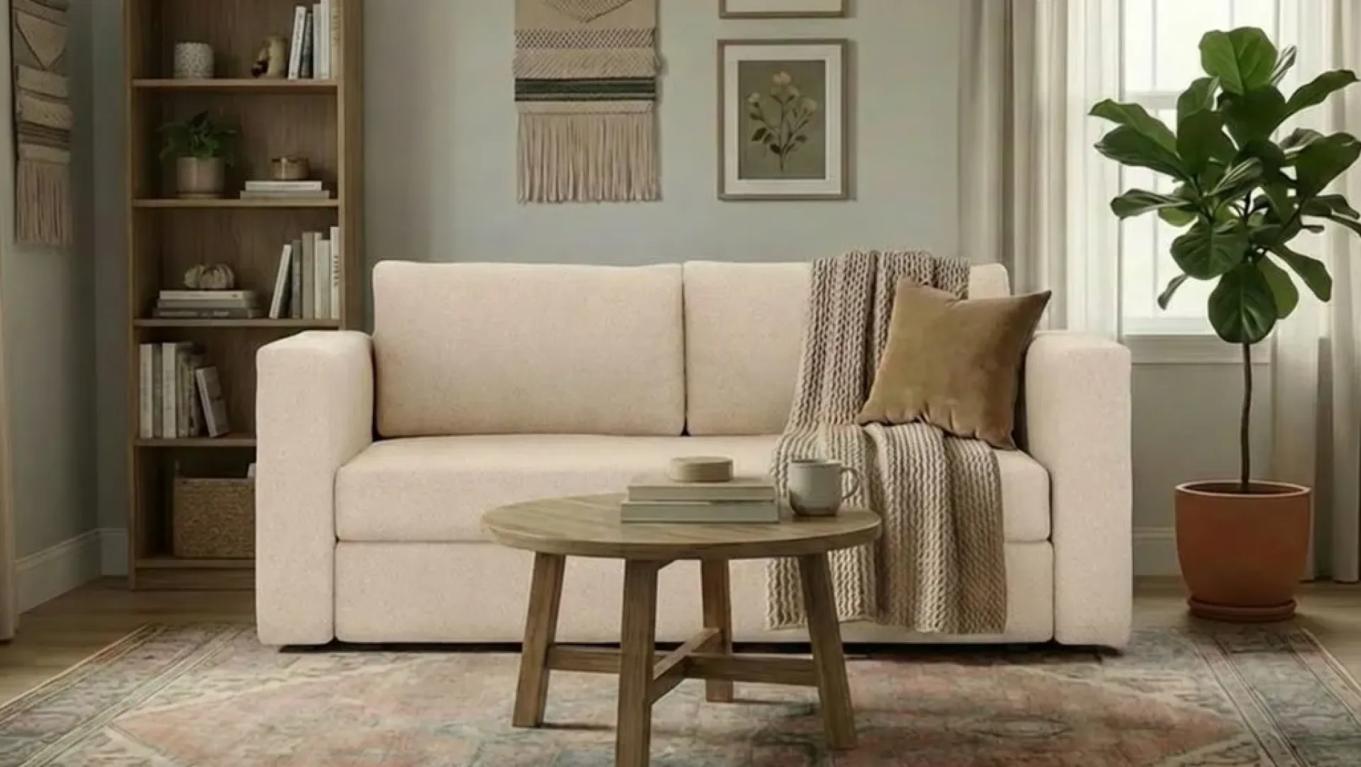 Basic Home Alnaryd 2-3seters Sovesofa med Nedfellbar Armlene