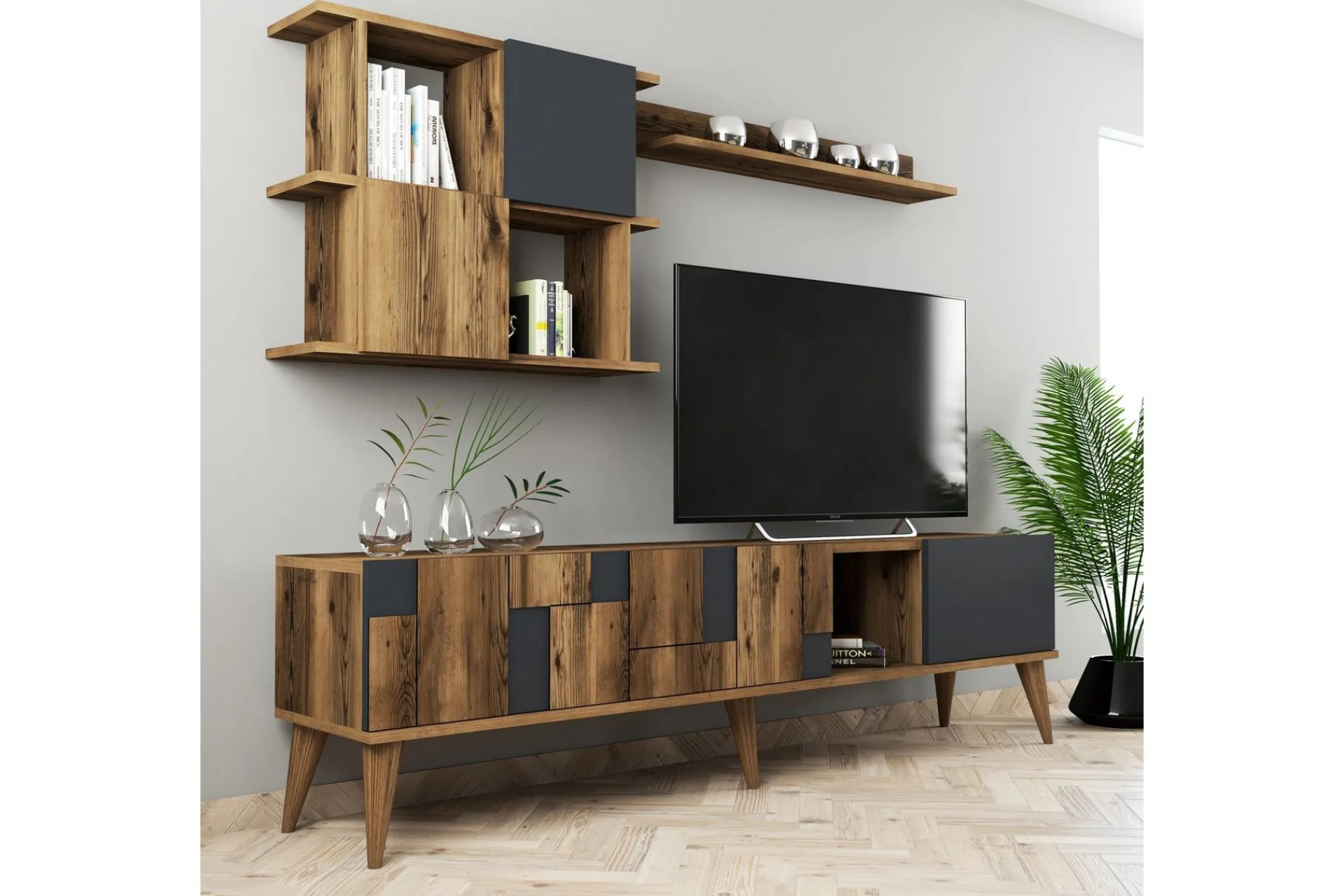 Tv-Møbelsett-Alsacia Tv-møbelsett 180 cm Antracit