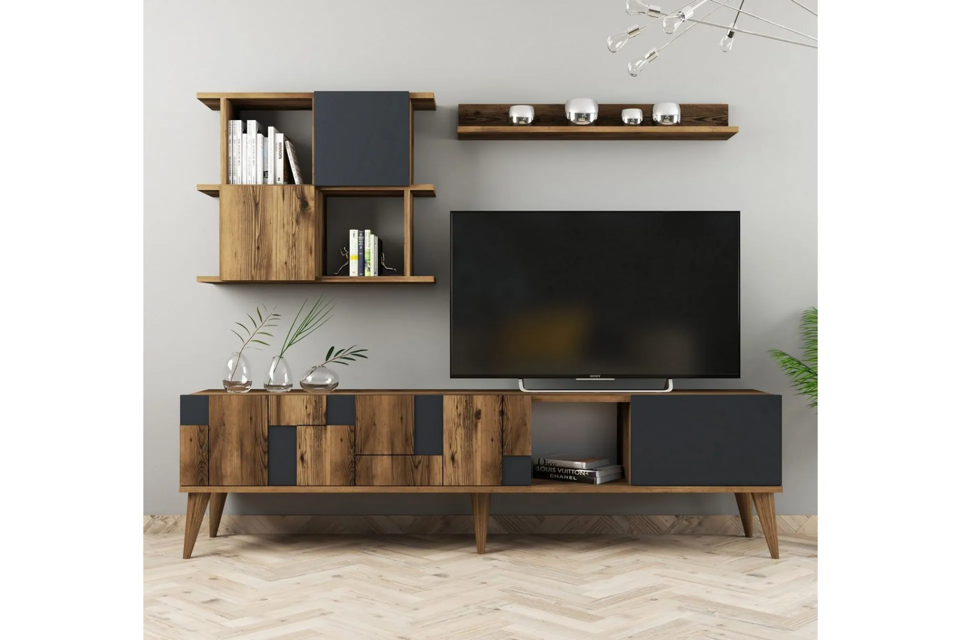 Tv-Møbelsett-Alsacia Tv-møbelsett 180 cm Antracit