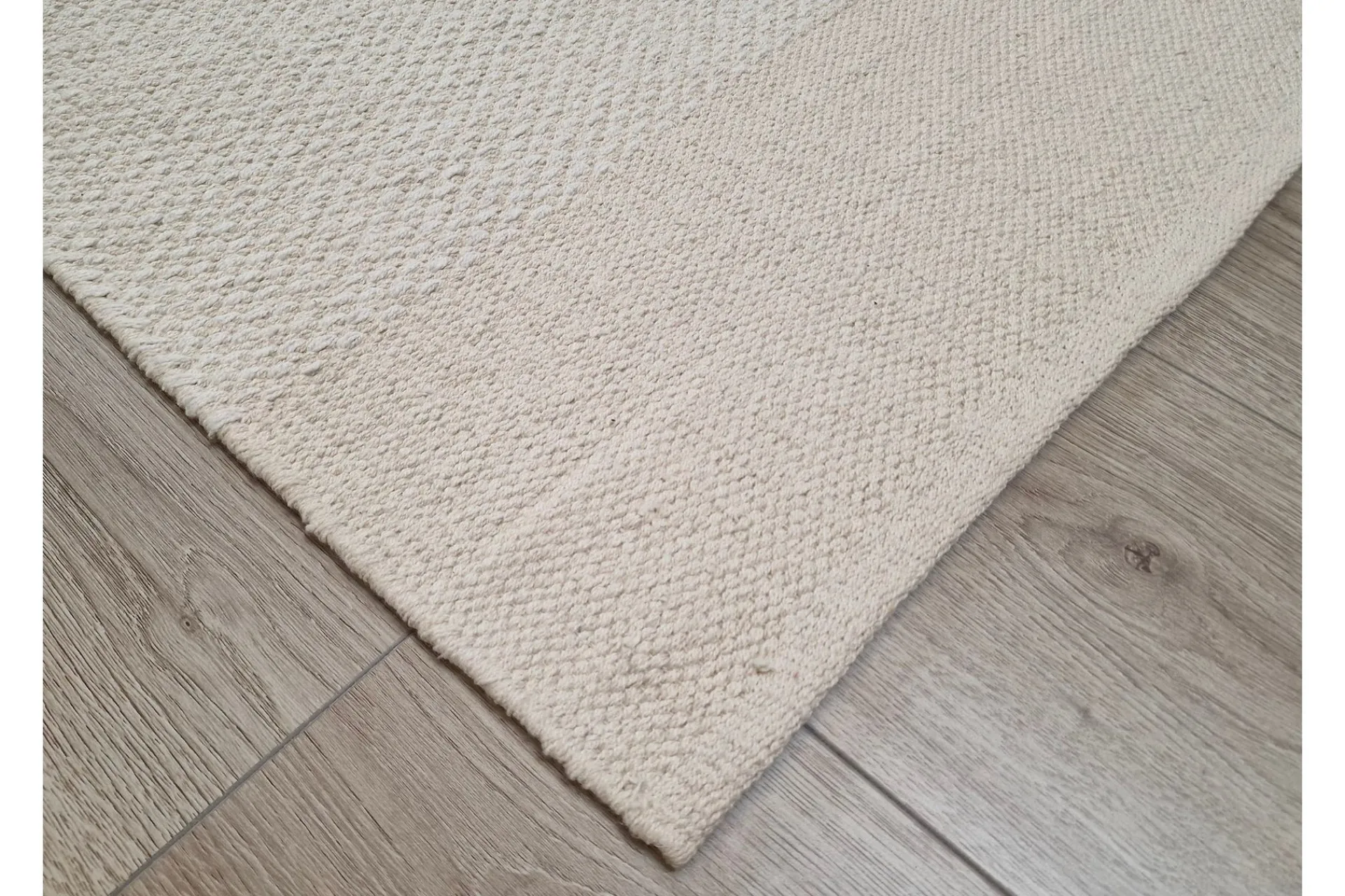 KM Home Moderne Tepper-Alva Bomullsteppe 240x240 cm Kvadratisk Krem