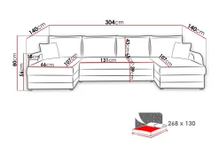 Majestic Furniture Sovesofaer-Alvared 4-seters Sovesofa med Dobbeldivan med Oppbevaring Alm 4 + Alm 3