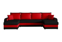 Majestic Furniture Velour Sofa & Fløyel Sofa-Alvared 4-seters Sovesofa med Dobbeldivan med Oppbevaring Faza 6 + Faza 10