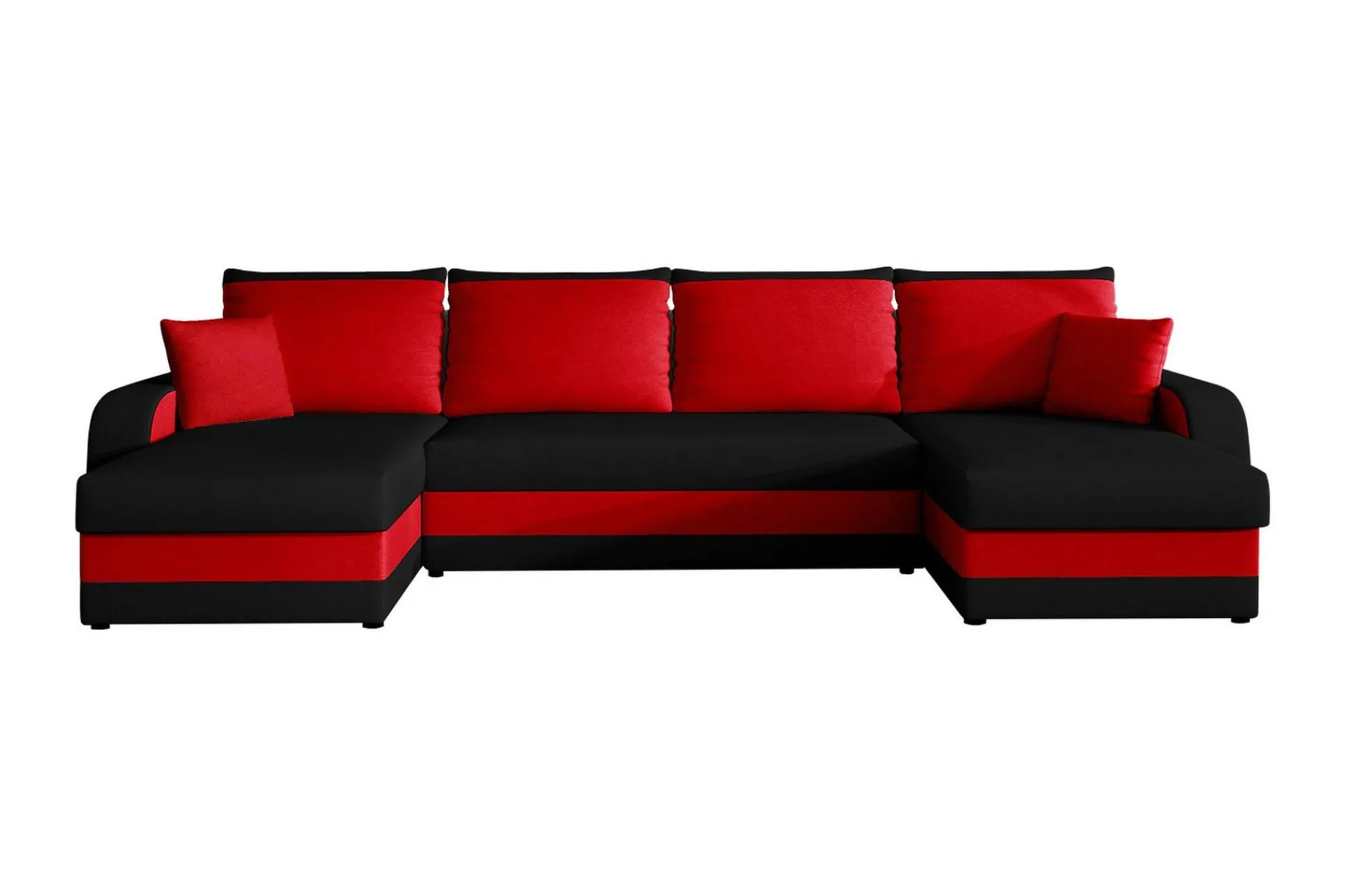 Majestic Furniture Velour Sofa & Fløyel Sofa-Alvared 4-seters Sovesofa med Dobbeldivan med Oppbevaring Faza 6 + Faza 10