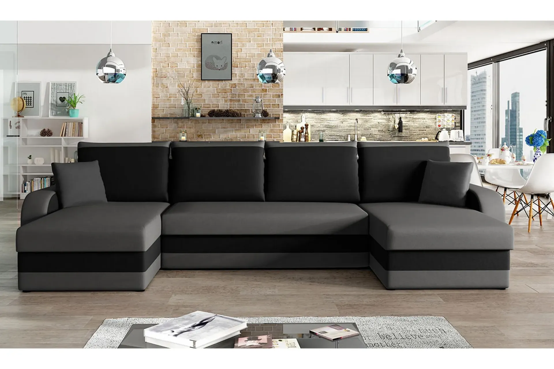 Majestic Furniture Sovesofaer-Alvared 4-seters Sovesofa med Dobbeldivan med Oppbevaring Irma 10 + Irma 1
