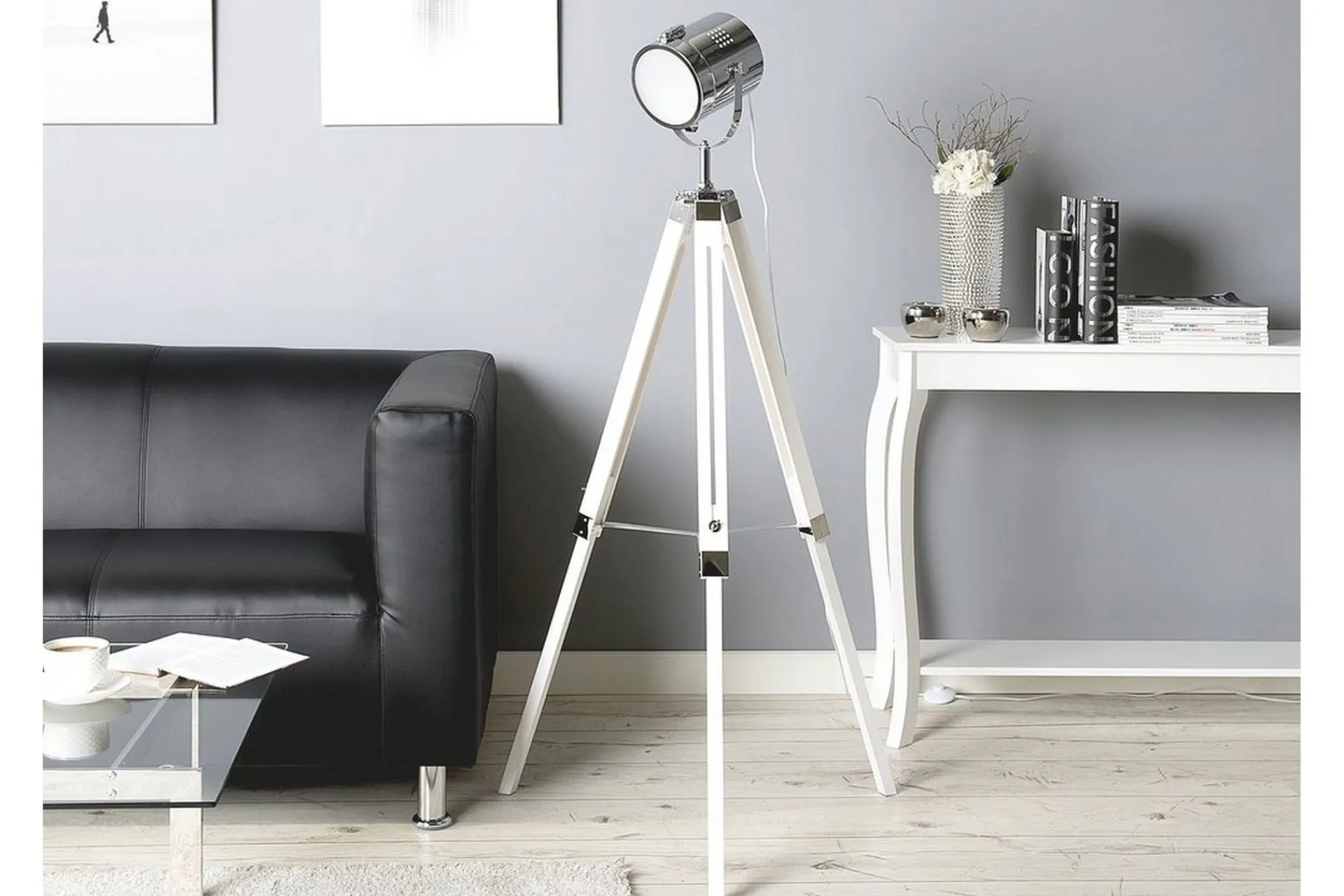 Stuelampe|Soveromslampe-Alzette Gulvlampe 143 cm Hvit