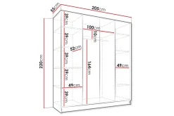 Amelus Garderobeskap 205x220 cm