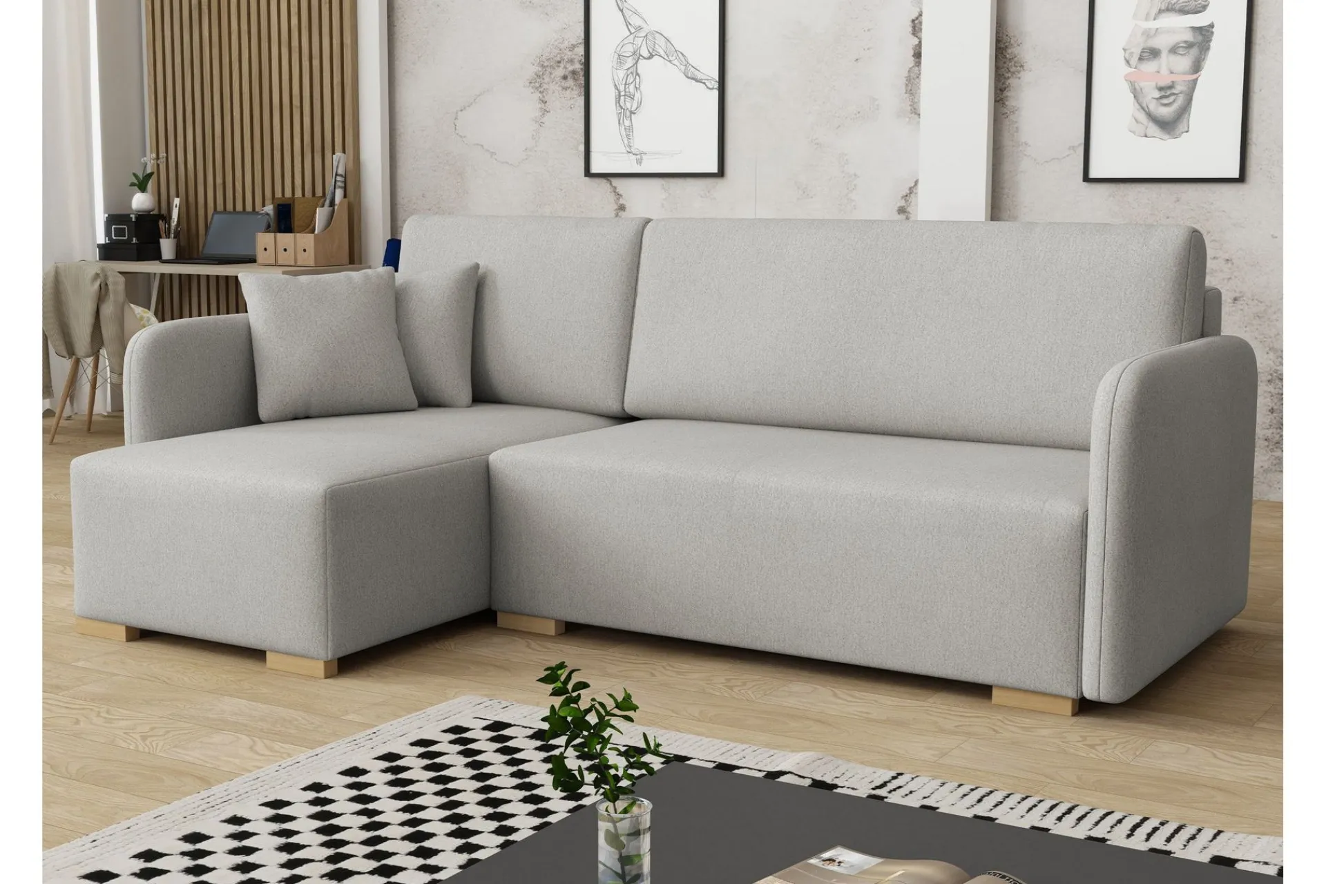Sovesofaer-Amelus Sovesofa Med 4-Seters Divan Grey