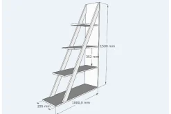 Bokhylle-Ampelio Bokhylle 30x100 cm Hvit
