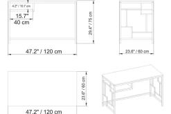 Amsberg Skrivebord 120 cm med Oppbevaringshylle