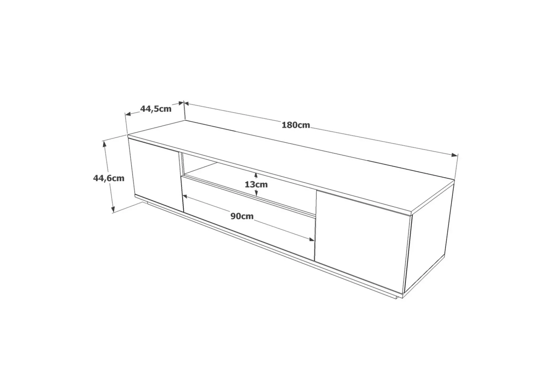 Tv-Benk & Mediabenk-Anari TV-benk 180 cm med hylle Natur,Antracit