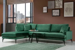 Sofa Med Sjeselong-Andary Divansofa Grønn