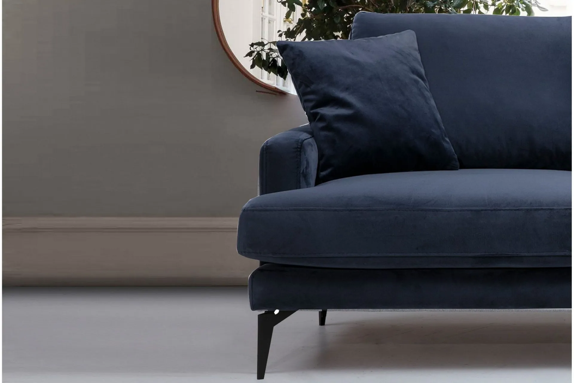 Velour Sofa & Fløyel Sofa-Andary 2-Seter Sofa Blå
