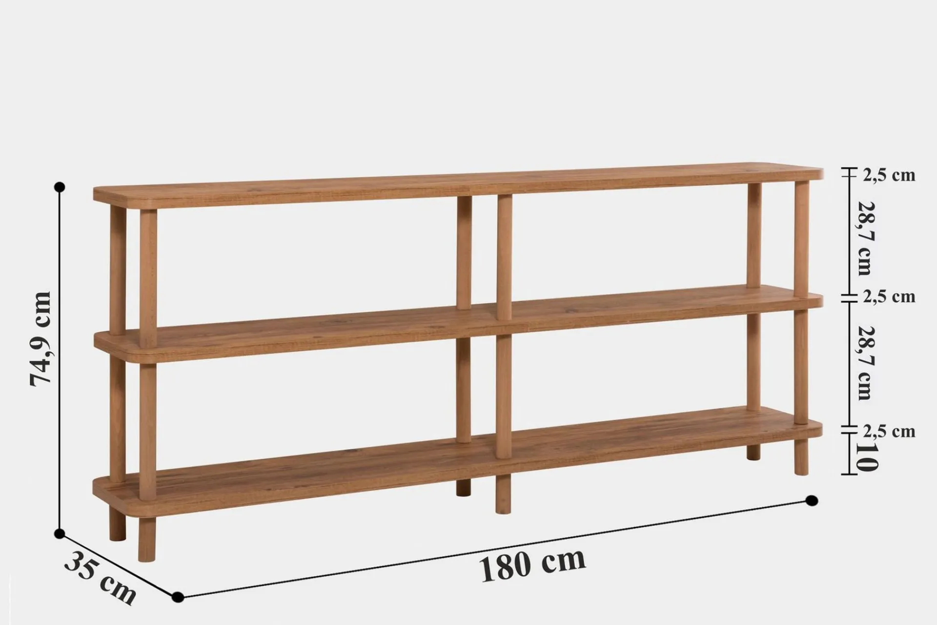 Bokhylle-Andifli Bokhylle 180x74,9 cm Brun