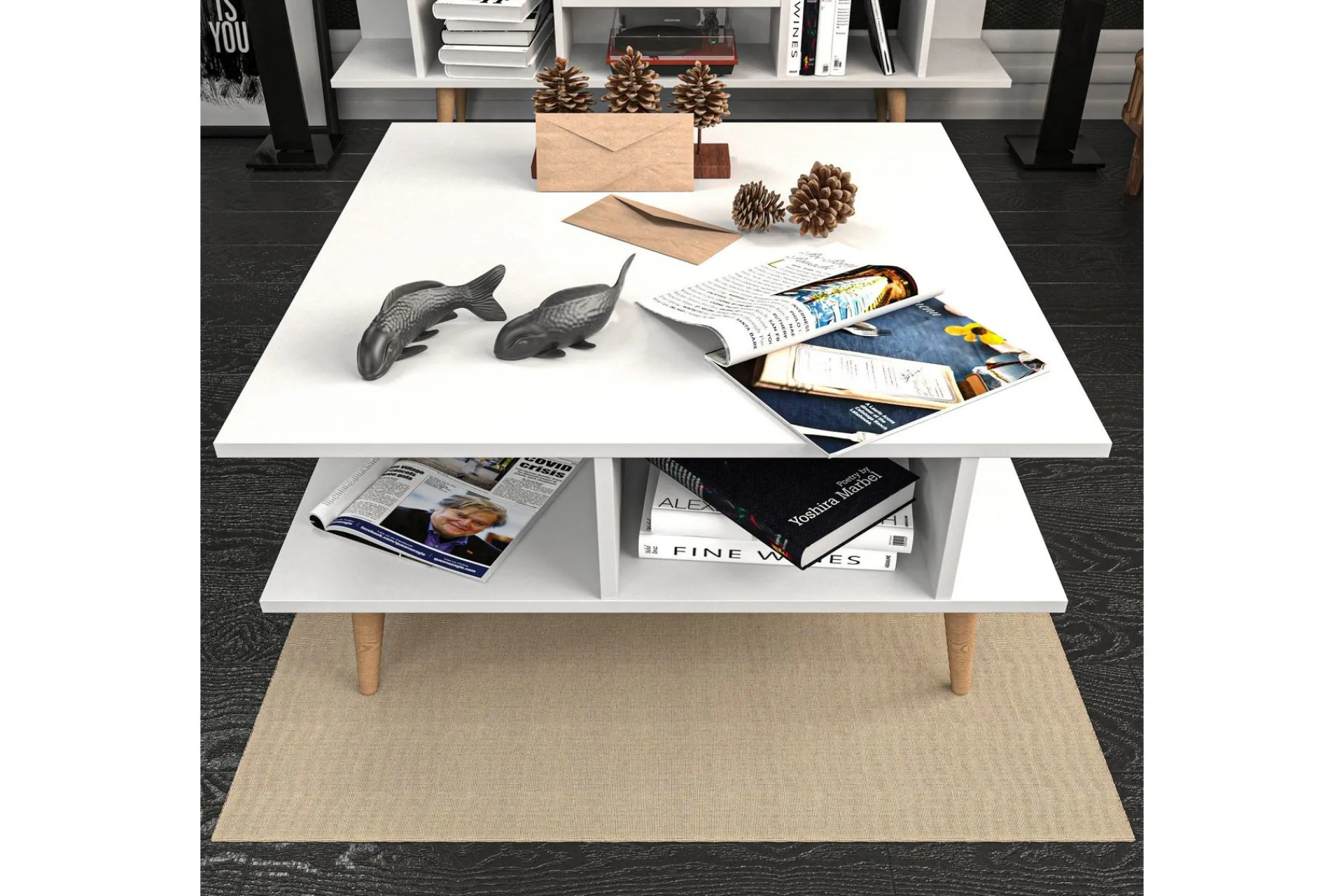 Sofabord-Andifli Sofabord 89x44x89 cm Hvit